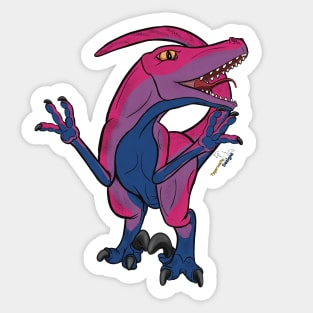 Bilociraptor (scaled) - Bisexual Pride Sticker